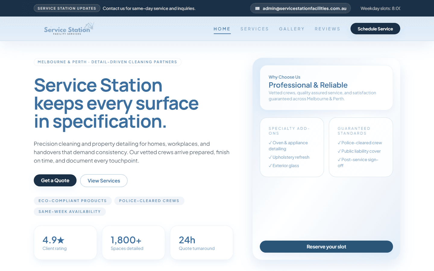 Service Station Facilities website preview